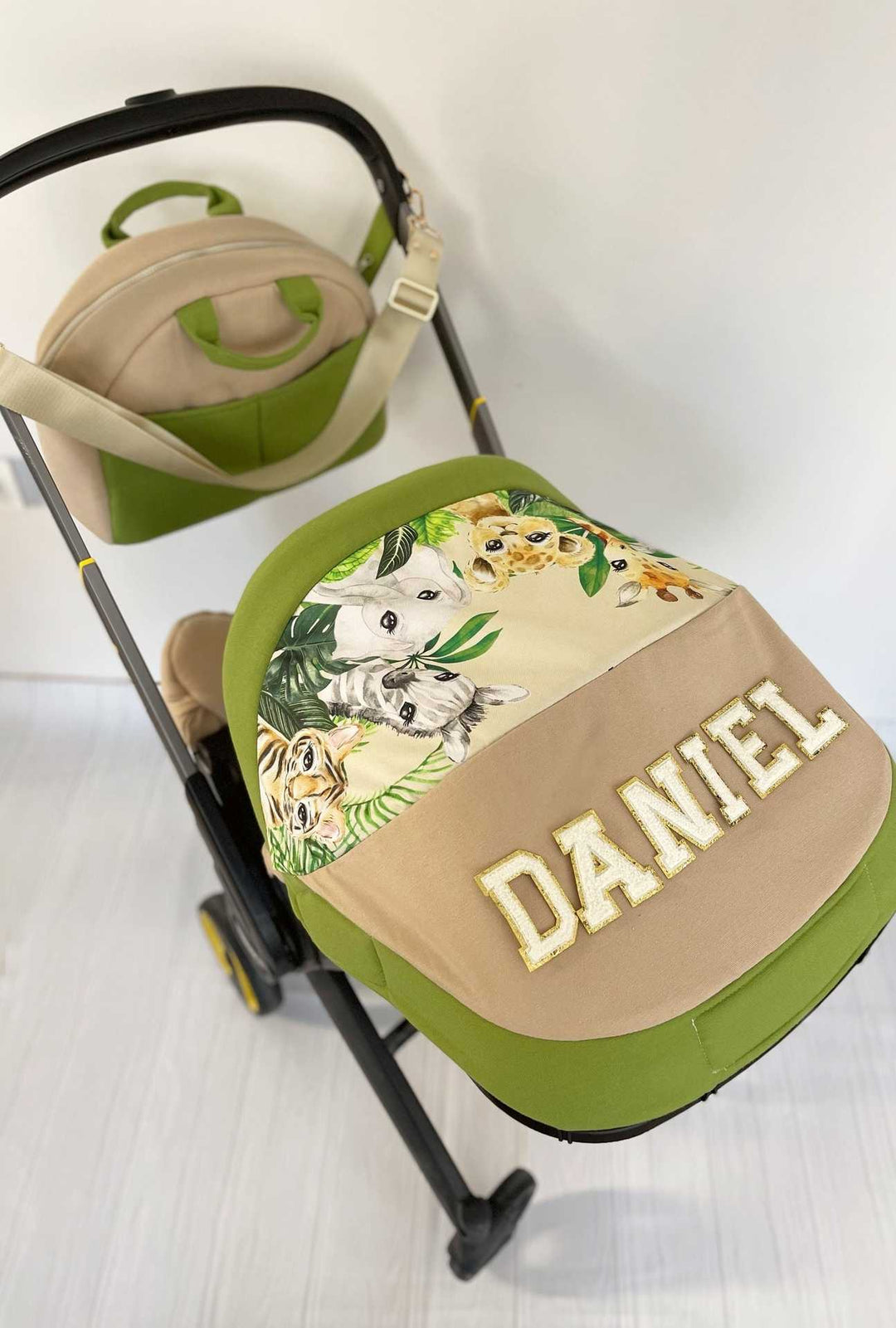 Safari & Cartoon Theme Baby Car Seat Cover Set, Washable, Soft, Personalized