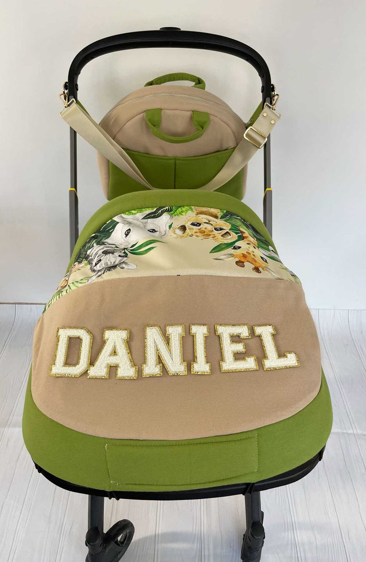 Safari & Cartoon Theme Baby Car Seat Cover Set, Washable, Soft, Personalized