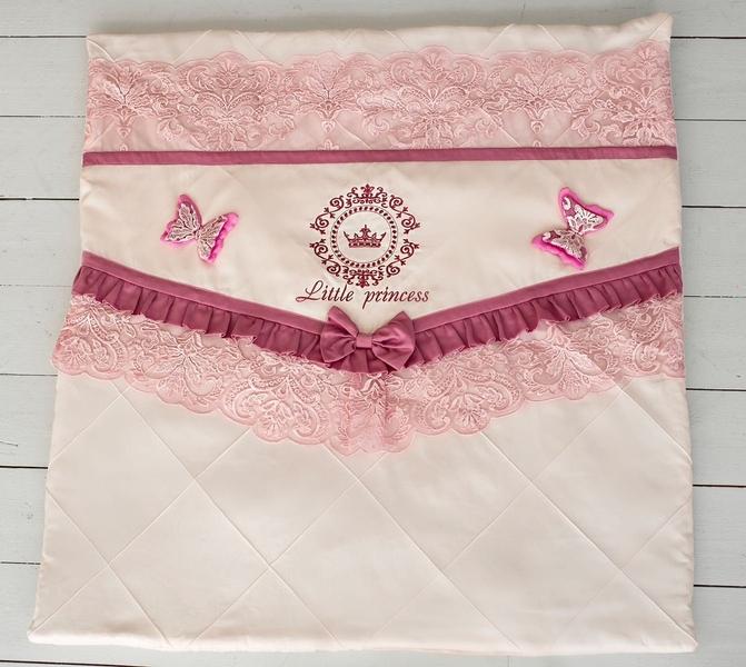 Luxury Pink Baby Bedding Set - Personalized Crib Set with Crown Embroidery & Butterflies | Princess Nursery Decor