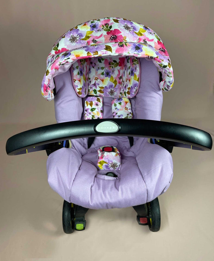 Purple Floral print Stroller & Car Seat Cover for Infant