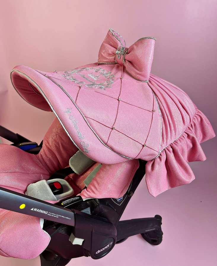 Pink Rhinestone Stroller & Car Seat Cover for Toddler Girl