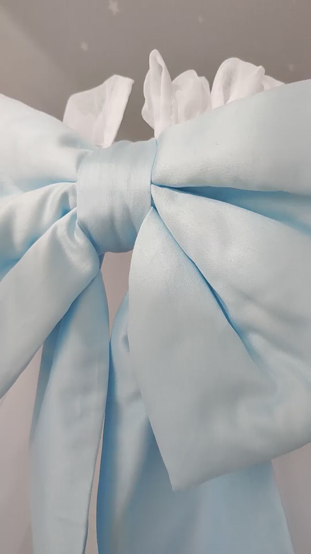 Soft Light Blue Infant Crib Bedding Set Bumper Pillow for Baby Boy