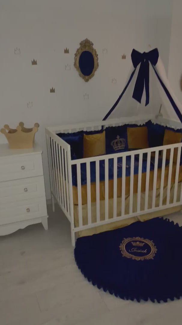 Crown Royal Quilt Infant Crib Bedding Set for Baby Boys Soft Bumper