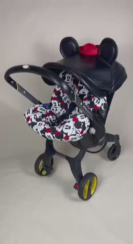 Black and Red Cartoon Baby Car Seat Cover Set