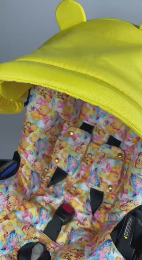 Yellow Bear Baby Car Seat Cover Set – Playful Design