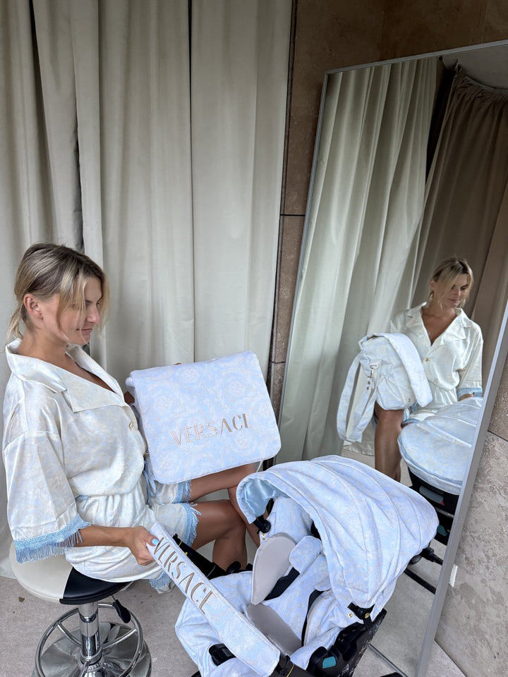 Luxury Baroque Baby Car Seat Cover Set – Elegant Pattern Design