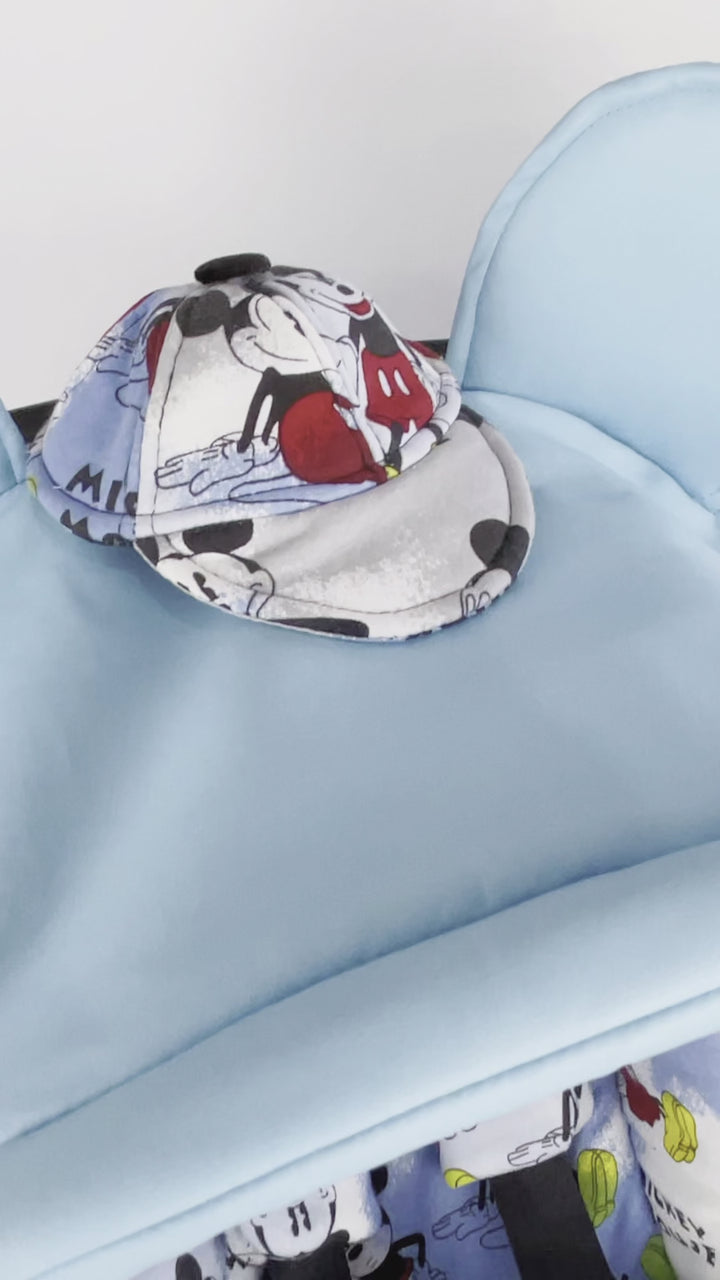 Ensemble de housses de siège de voiture Mickey Mouse – Imprimé bleu bébé pour Doona et autres sièges de voiture