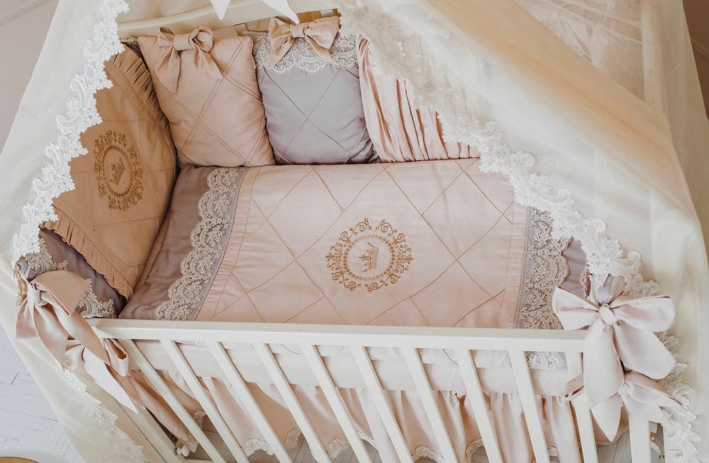 Cream Beige Crib Bedding Set – Neutral Baby Nursery Decor
