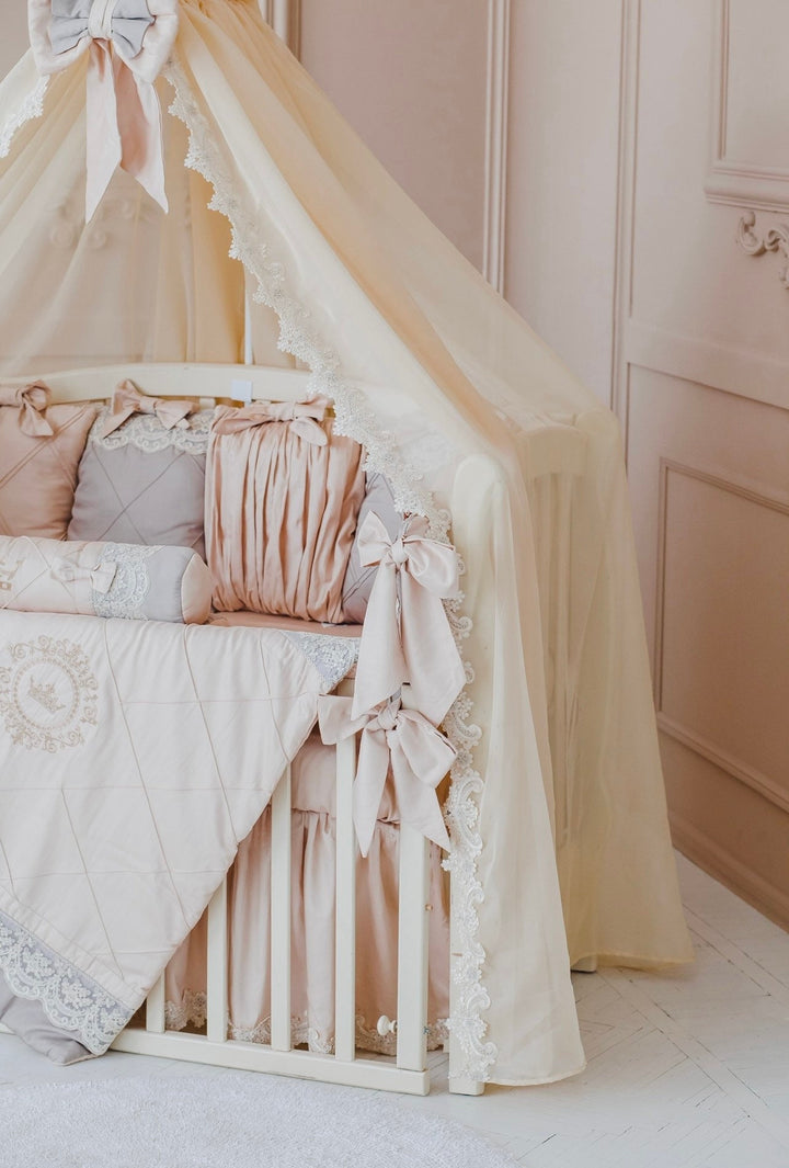 Cream Beige Crib Bedding Set – Neutral Baby Nursery Decor