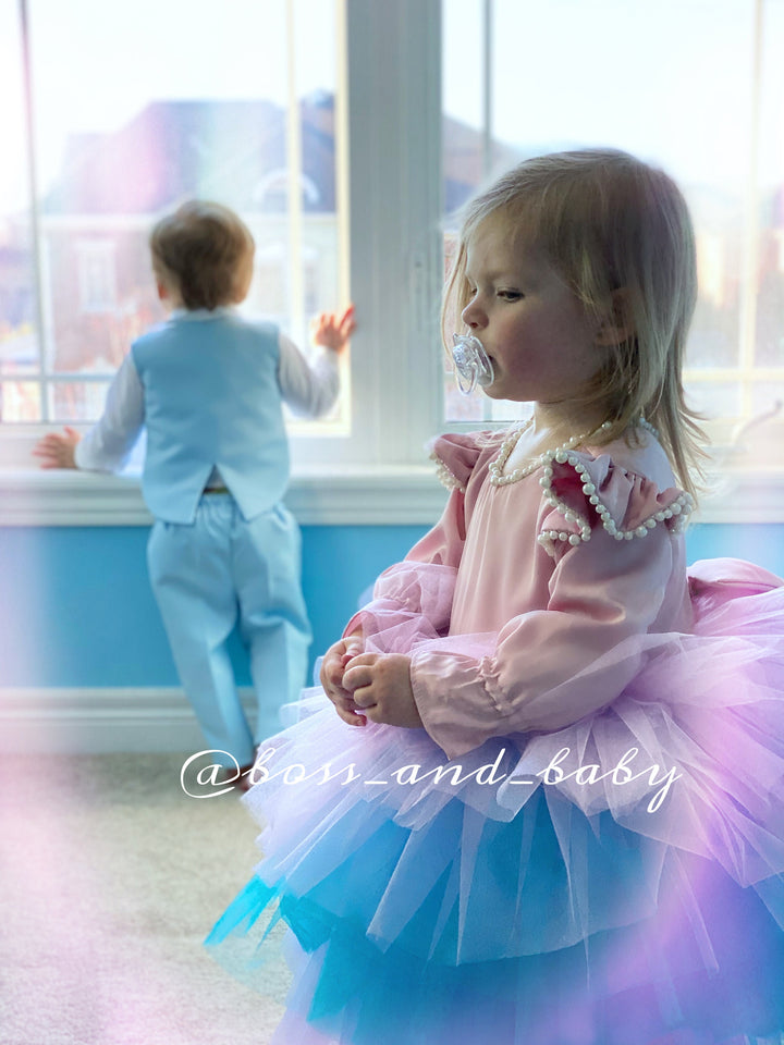 Tutu de fille de tenue de premier anniversaire pour les filles ou les tout-petits, robe florale, robe personnalisée, robe de premier anniversaire