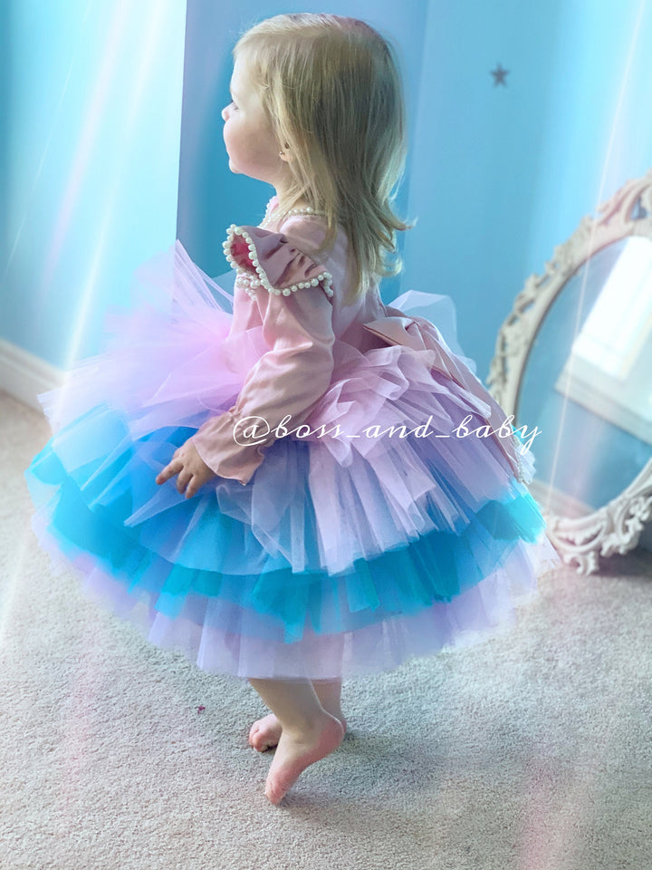 Tutu de fille de tenue de premier anniversaire pour les filles ou les tout-petits, robe florale, robe personnalisée, robe de premier anniversaire