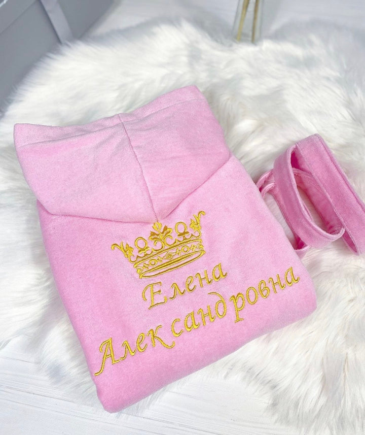 Personalized Pink Monogrammed Baby Robe - High-Quality Cotton Bathrobe