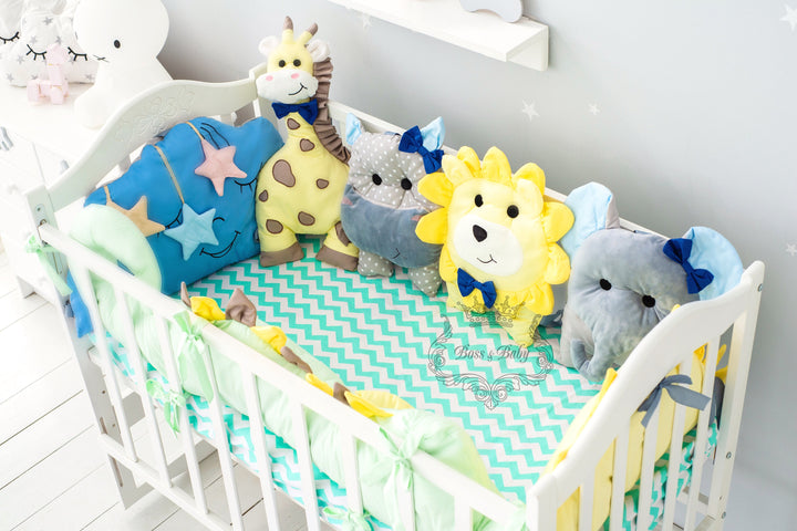 Parure de lit pour bébé garçon avec personnages de jouets Disney – Tour de lit, draps et couverture 