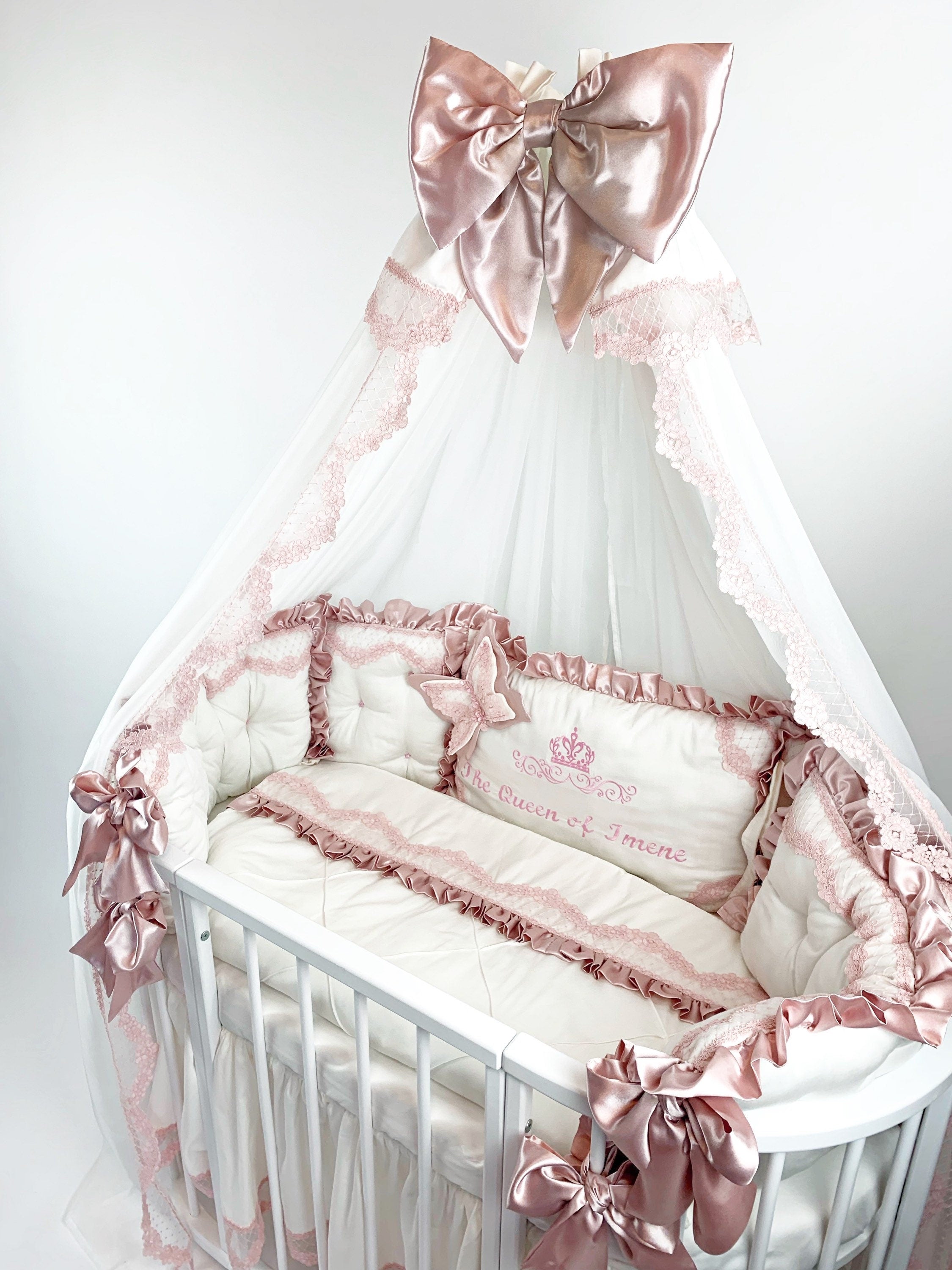 Baby girl crib set with bumper hotsell