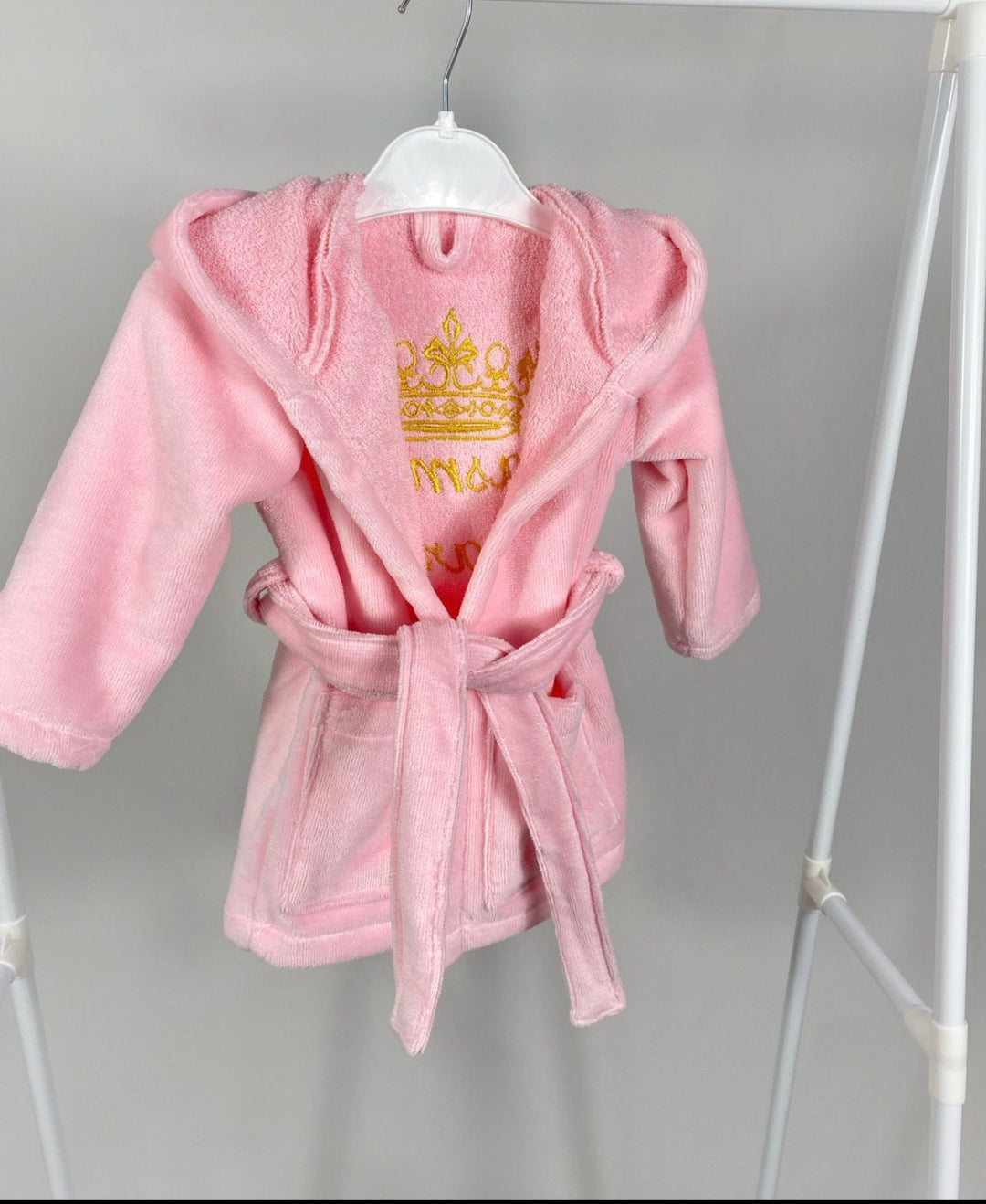 Personalized Pink Monogrammed Baby Robe - High-Quality Cotton Bathrobe