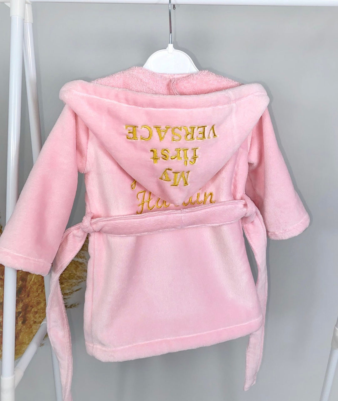Personalized Pink Monogrammed Baby Robe - High-Quality Cotton Bathrobe