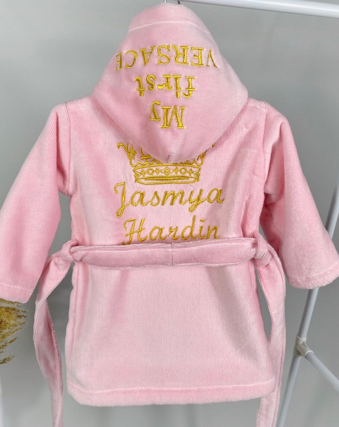 Personalized Pink Monogrammed Baby Robe - High-Quality Cotton Bathrobe