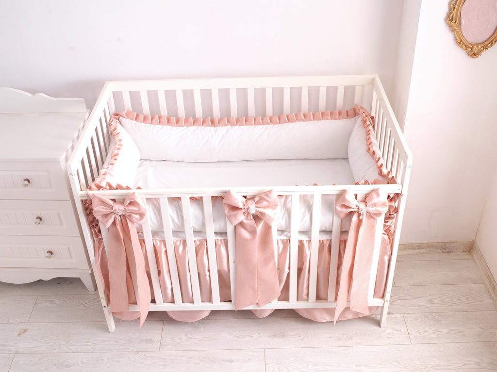 Dusty pink crib outlet bedding