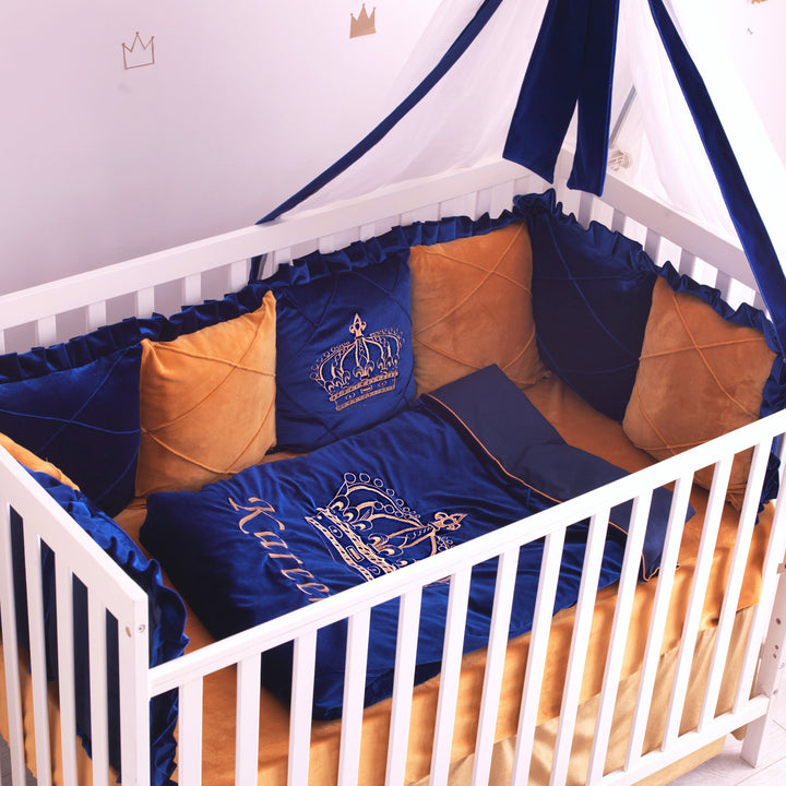 Parure de lit Prince héritier pour bébé garçon – Décoration de chambre d'enfant luxueuse et sûre 