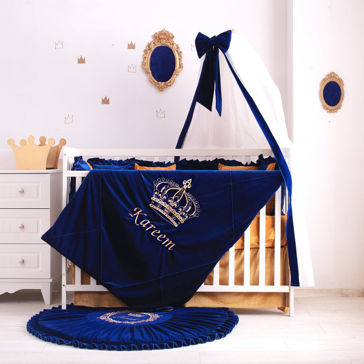 Parure de lit Prince héritier pour bébé garçon – Décoration de chambre d'enfant luxueuse et sûre 