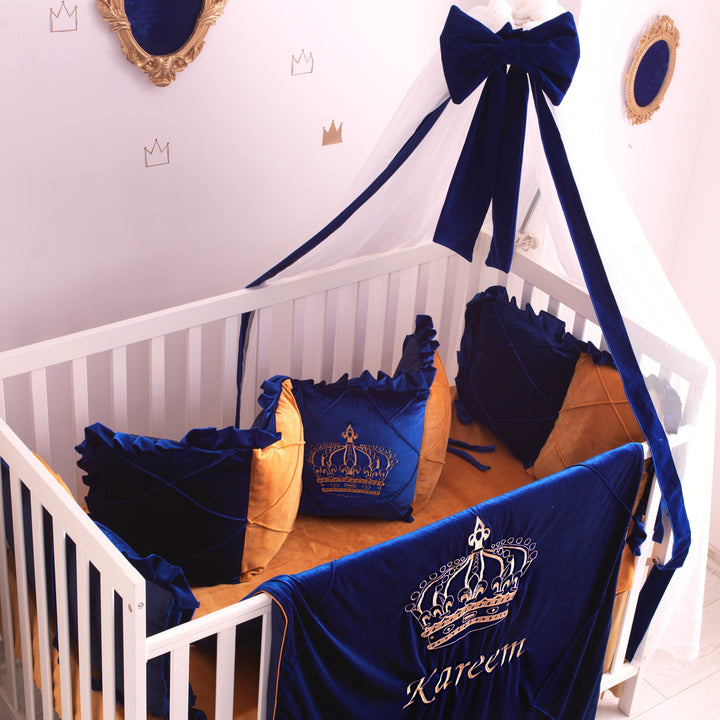 Parure de lit Prince héritier pour bébé garçon – Décoration de chambre d'enfant luxueuse et sûre 