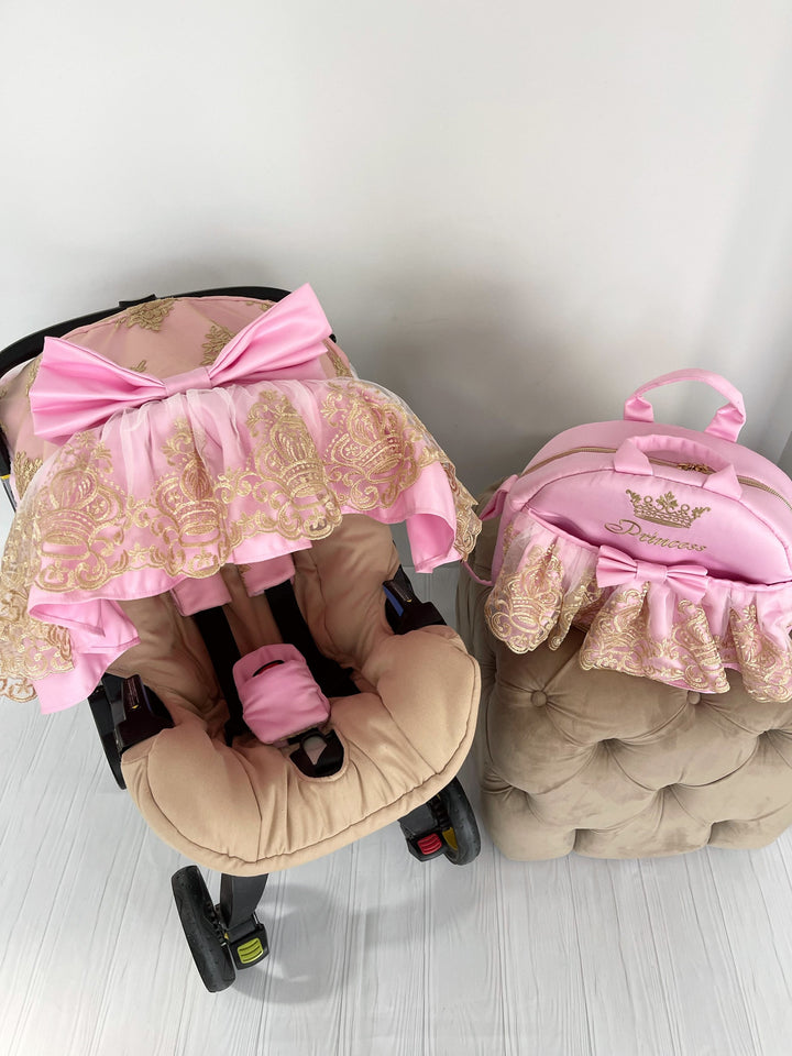 doona cover carseat girl, Doona carseat accessoires, housse de siège d’auto bébé fille, housse de siège d’auto rose avec volants poussette bébé mignonne, couche