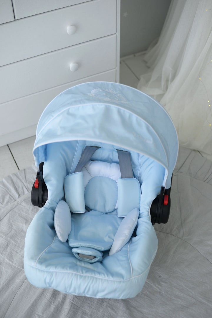 Graco, Doona, Housse de siège d’auto bébé garçon, superposition de siège d’auto bleu clair, ensemble de siège d’auto bleu bébé, sac à couches, couverture de siège d’auto, coussins de siège d’auto pour Graco