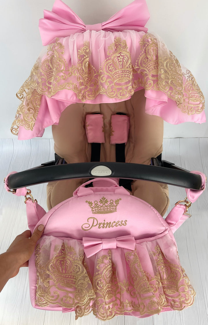 doona cover carseat girl, Doona carseat accessoires, housse de siège d’auto bébé fille, housse de siège d’auto rose avec volants poussette bébé mignonne, couche