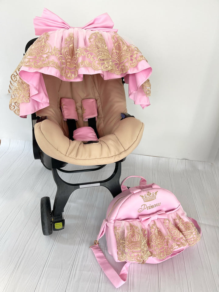 doona cover carseat girl, Doona carseat accessoires, housse de siège d’auto bébé fille, housse de siège d’auto rose avec volants poussette bébé mignonne, couche