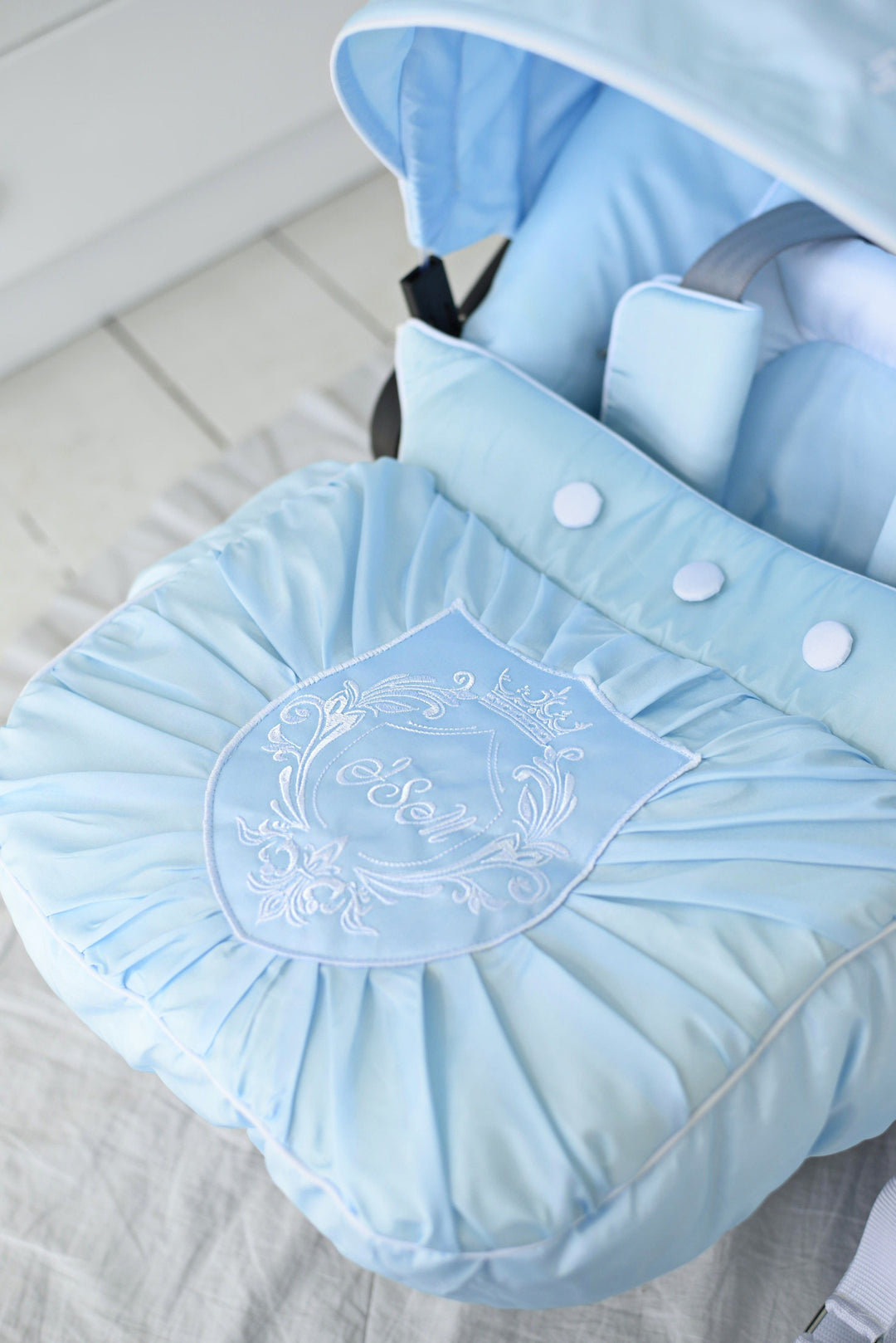 Graco, Doona, Housse de siège d’auto bébé garçon, superposition de siège d’auto bleu clair, ensemble de siège d’auto bleu bébé, sac à couches, couverture de siège d’auto, coussins de siège d’auto pour Graco