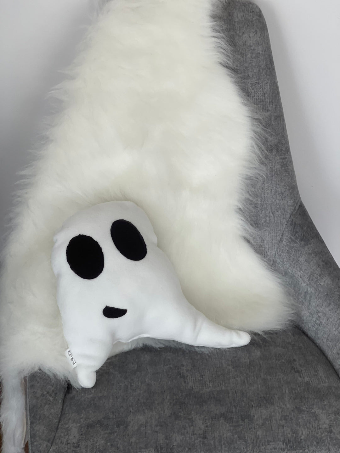 Cute Ghost Pillow Halloween Decor, plush pillow, black and white, spooky decorative pillow Halloween gift