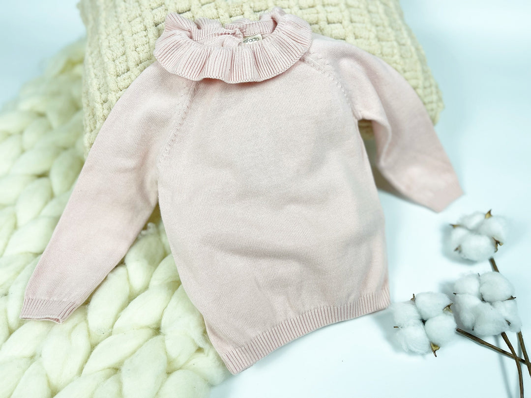 Pull bébé à volants en tricot personnalisé, pull personnalisé avec broderie de nom pour bébé fille, pull en tricot monogrammé ; cadeau pour tout-petit ;