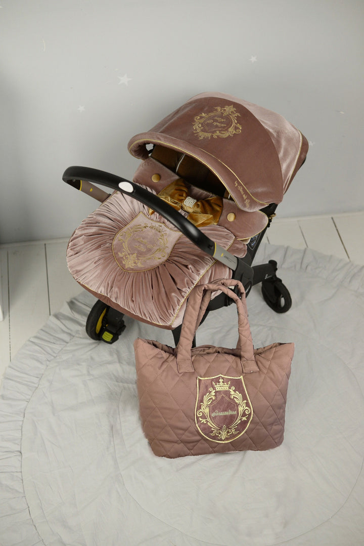 Ensemble de housses de siège de voiture en velours rose foncé pour Doona – Auvent de siège d'auto pour bébé, pare-soleil et accessoires