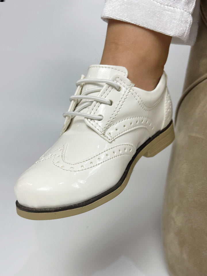 Chaussures habillées à lacets pour garçons, chaussures formelles blanches pour enfants et tout-petits, parfaites pour les mariages, les fêtes, les mocassins pour garçons, les chaussures formelles pour garçons, les enfants formels