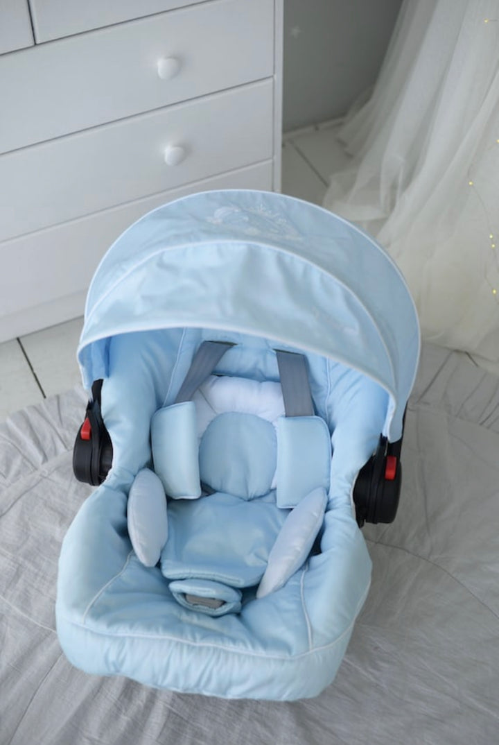 Ensemble personnalisé de housses de siège d’auto pour bébé garçon - Auvent de siège d’auto, couverture, sac à couches